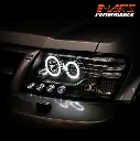 Mitsubishi Pajero Black High Power LED Angel Eyes Projector Head Lights (NM/NP)