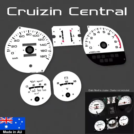 Mitsubishi Pajero Evo White Speedo Cluster Dials (NJ/NK/NL)