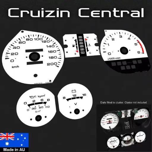 Mitsubishi Pajero White Speedo Cluster Dials (NJ/NK/NL)