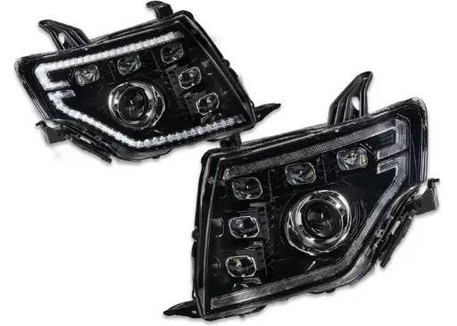 Mitsubishi Pajero Black DRL Style Full LED Projector Head Lights (NS/NT/NW/NX)
