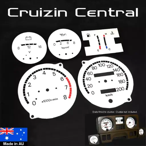 Mitsubishi Pajero White Speedo Cluster Dials (NF/NG)